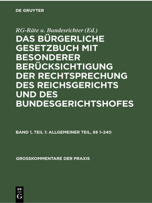 cover image of Allgemeiner Teil, §§ 1–240
